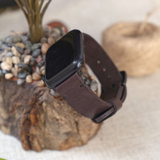 Asfalt Spor Apple Watch Deri Kordon - Siyah İp