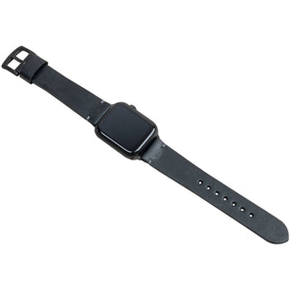 Pueblo Siyah Spor Apple Watch Deri Kordon - Gri İp