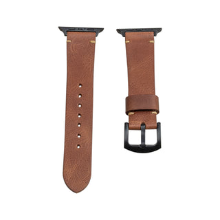 Tütün Spor Apple Watch Deri Kordon - Camel İp